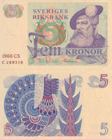 Sweden 5 Kronor 1966 P 51 AUnc