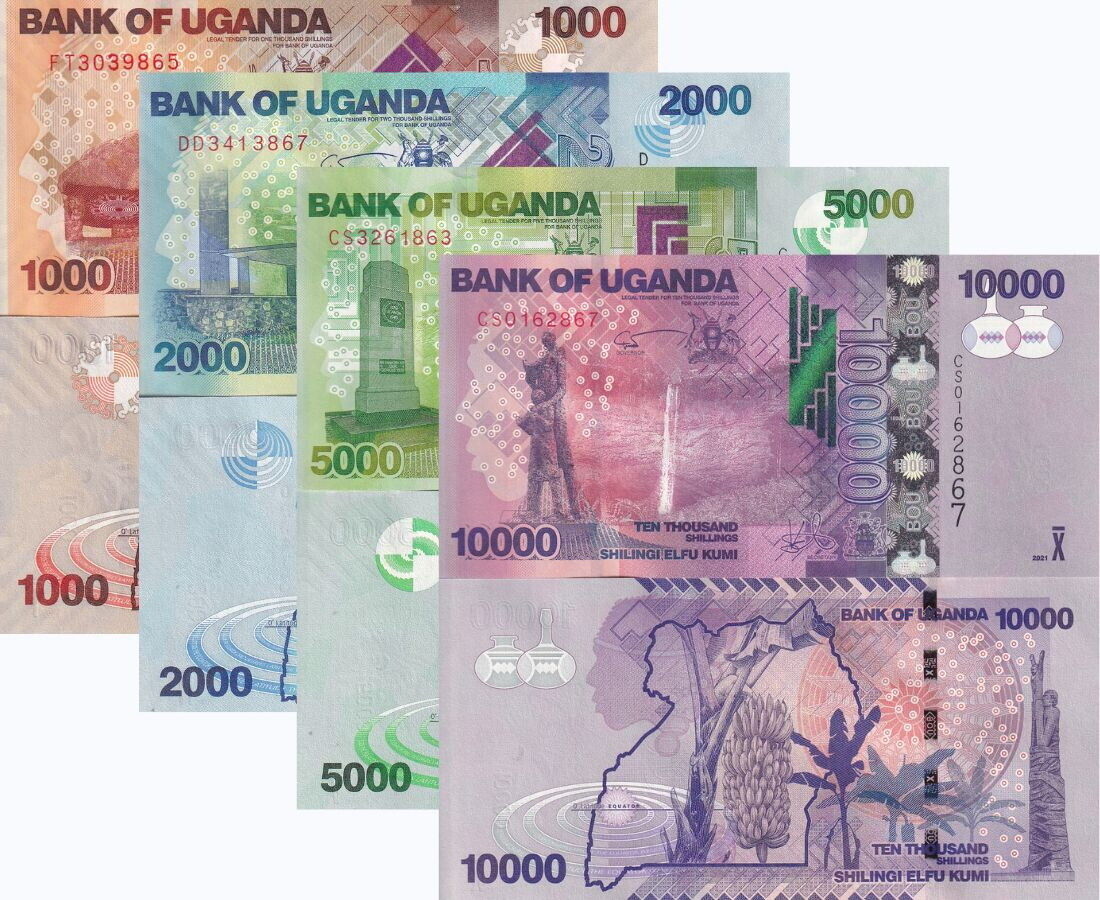 Uganda Set 4 Pcs 1000 2000 5000 10000 Shillings Mixed Years P 49 - P 52 UNC