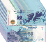 Argentina 50 Pesos 2015 P 362 UNC LOT 10 PCS, Gaucho Antonio Rivero