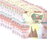 Madagascar 500 Ariary 2025 P 99 New Sign UNC LOT 10 PCS