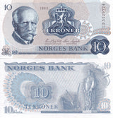 Norway 10 Kroner 1983 P 36 c UNC