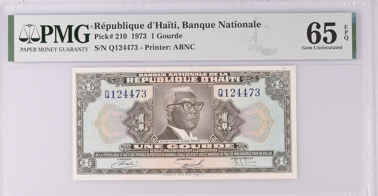 Haiti 1 Gourde 1973 P 210 Gem UNC PMG 65 EPQ