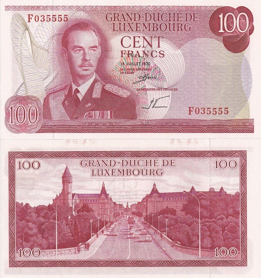 Luxembourg 100 Francs 1970 P 56 UNC