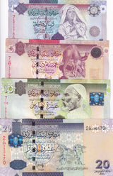 Libya Set 4 Pcs 1 5 10 20 Dinars ND 2009 P 71 72 73 74 UNC