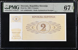Slovenia 2 Tolajev 1990 P 2 a Superb Gem UNC PMG 67 EPQ