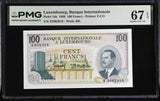 LUXEMBOURG 100 Francs 1968 P 14 a Superb Gem UNC PMG 67 EPQ