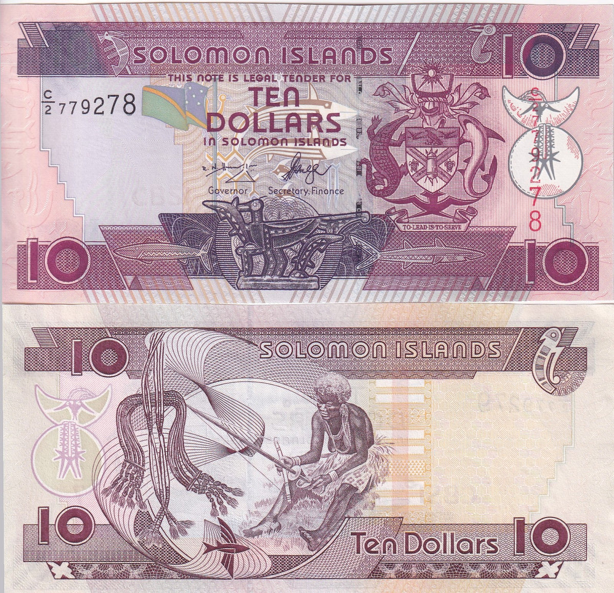 Solomon Islands 10 Dollars ND 2005-2009 P 27 Mixed Signature UNC