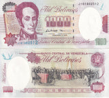 Venezuela 1000 Bolivares 1998 P 76 c UNC Simon Bolivar