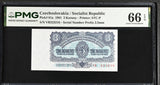 Czechoslovakia 3 Koruny 1961 P 81 a Gem UNC PMG 66 EPQ , Graded Note