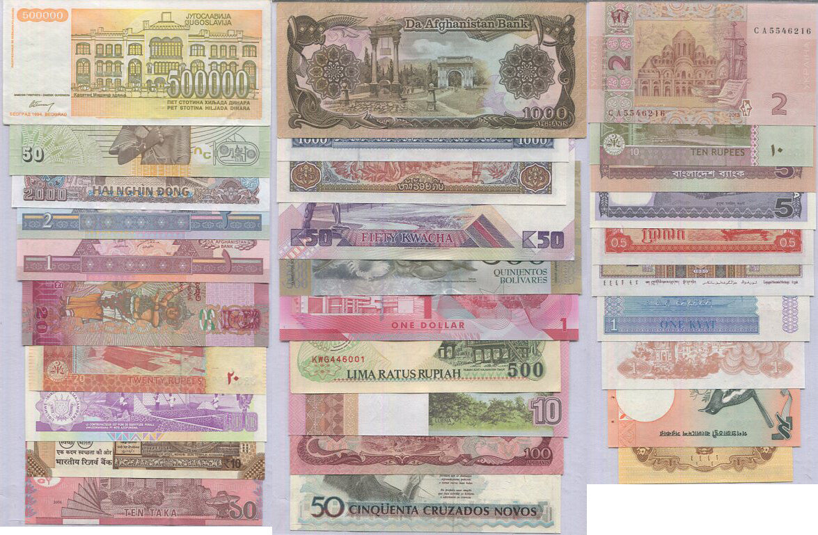 World Banknotes Set 30 Pcs ALL UNC # 2