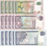 Sri Lanka Set 3 X LOT 5 =15 UNC 10 20 50 Rupees Random P 108 109 110