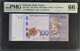 Malaysia 100 Ringgit ND 2020 P 56 c Gem UNC PMG 66 EPQ