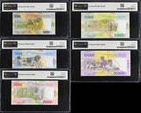 Central African States Set 5; 500-10000 Fr.2022 P 704 Gem UNC PMG 66 67 68 EPQ
