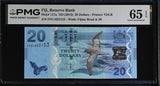 Fiji 20 Dollars ND 2013 P 117 a Gem UNC PMG 65 EPQ , Graded Note, TDLR