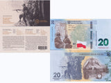 Poland 20 Zlotych 2024 Commemorative 80th Warsaw Uprising P 198 UNC W Folder
