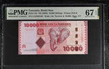 Tanzania 10000 Shillings ND 2020 P 44 c Superb Gem UNC PMG 67 EPQ
