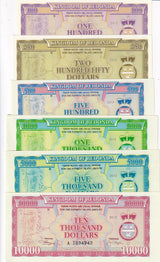 Redonda Set 6 PCS 100 250 500 1000 5000 10000 Dollars 2013 Fantasy SHIP Navy