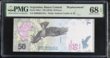 Argentina 50 Pesos ND 2018 P 363 a* Replacement Superb Gem UNC PMG 68 EPQ TOP