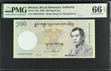Bhutan 100 Ngultrum 2020 P 32 d Gem UNC PMG 66 EPQ ,Tashichho Dzong