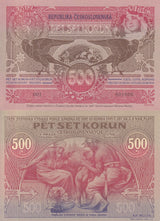 Czechoslovakia 500 Korun 1919/2020 P 12 Official Reprint W/Folder UNC