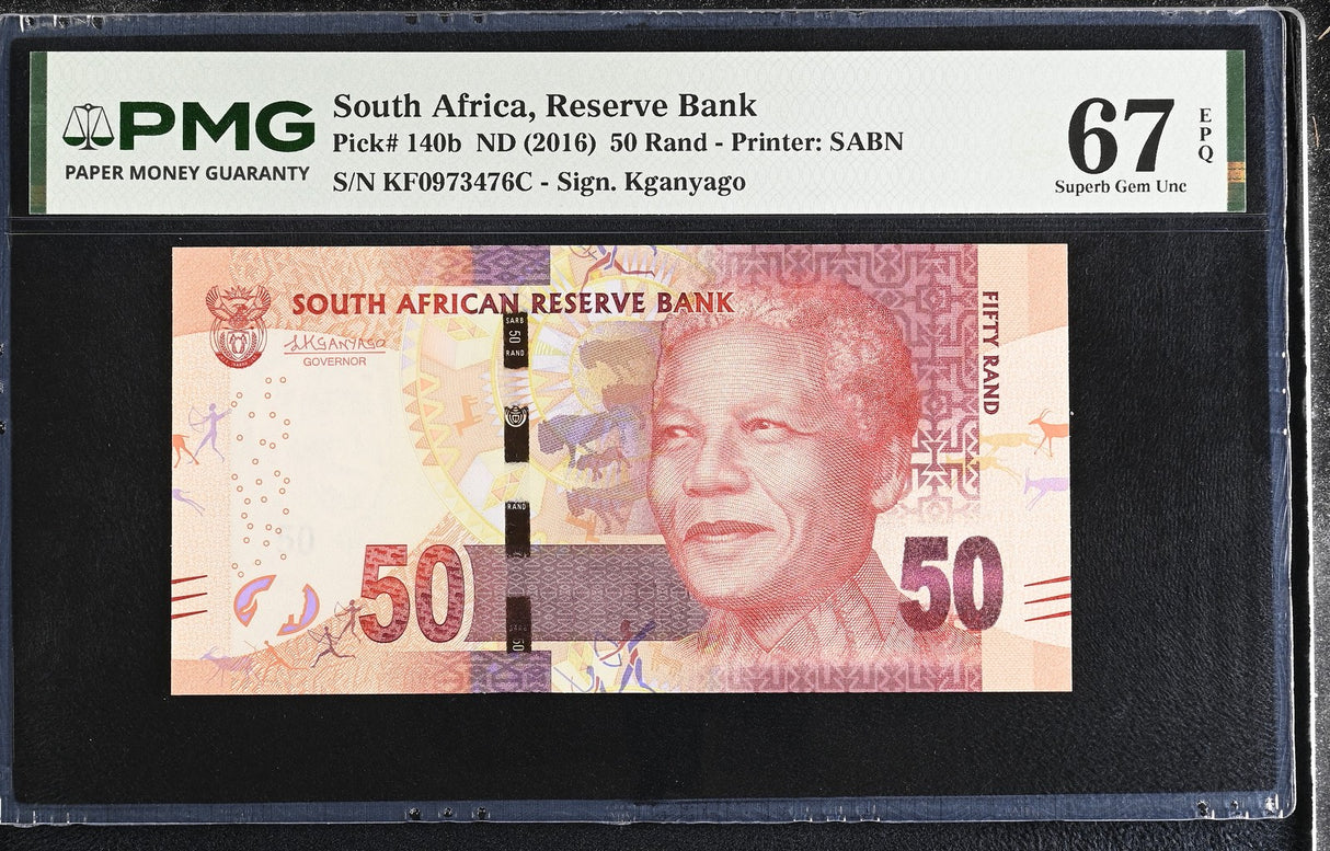 South Africa 50 Rand ND 2016 P 140 b Superb Gem UNC PMG 67 EPQ