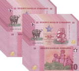 Zimbabwe 10 Zig 2026 P 115 New Design Buffalo UNC LOT 20 PCS