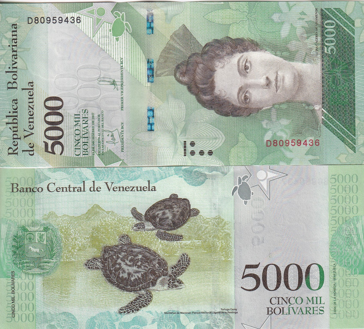 Venezuela 5000 Bolivares 2017 P 97 UNC