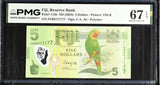 Fiji 5 Dollars ND 2023 P 115 b Nice 6717177 Superb Gem UNC PMG 67 EPQ