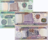 Mozambique Set 2 PCS 200000 500000 Meticais 2003 P 141 P 142 UNC