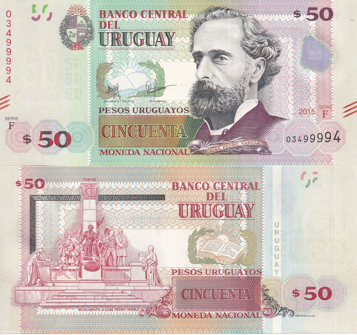 Uruguay 50 Pesos Uruguayos 2015 P 94 UNC