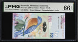 Bermuda 2 Dollars 2009 P 57 a Gem UNC PMG 66 EPQ