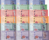 Malaysia Set 6 X LOT 3 = 18 UNC 1 5 10 20-100 Ringgit ND 2011-2024 P 50 P 56