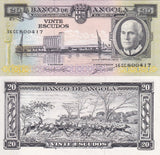 Angola 20 Escudos 1962 P 92 Antelopes Port of Lobito, Americo Tomas, UNC