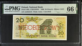 Poland 20 Zlotych 1990 P 168 a Cancelled Gem UNC PMG 66 EPQ