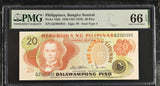 Philippines 20 Piso 1949 ND 1978 P 162 b Gem UNC PMG 66 EPQ