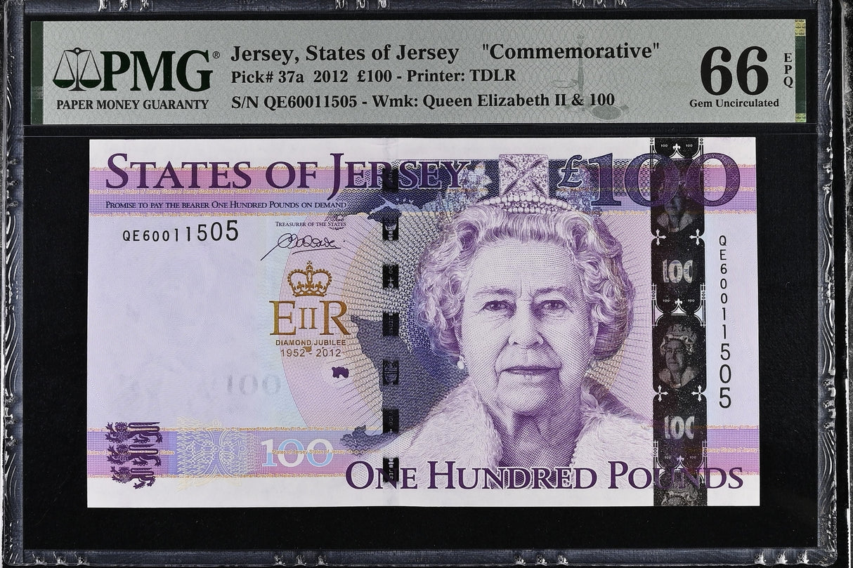 Jersey 100 Pounds 2012 P 37 a Commemorative Gem UNC PMG 66 EPQ