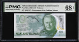 Falkland Islands 10 Pounds 2025 P 21 NICE 9797 Polymer Superb Gem UNC PMG 68 EPQ