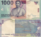 Indonesia 1000 Rupiah 2013 / Random Date & Sign P 141 X Replacement UNC