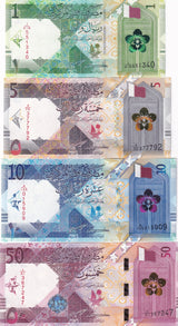 Qatar Set 4 Pcs 1 5 10 50 Riyals 2022 P 32 33 P 34 35 UNC