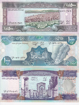 Lebanon Set 3 UNC 500 1000 10000 Livres 1988 - 1993 P 68 69 70