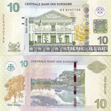Suriname 10 Dollars 2012 P 163 b UNC