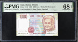 Italy 1000 Lire 1990 P 114 b Superb Gem UNC PMG 68 EPQ