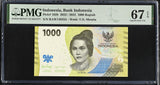 Indonesia 1000 Rupiah 2022 / 2023 P 162 b Superb Gem UNC PMG 67 EPQ
