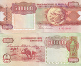 Angola 500000 Kwanzas 1991 P 134 AUnc, Dr. Agostinho Neto & Jose Eduardos ,AU