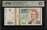 Romania 1000 Lei 1993 P 102 Superb Gem UNC PMG 67 EPQ