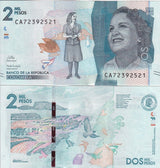 Colombia 2000 Pesos 2021 New Sign P 458 g UNC