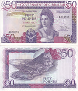 Gibraltar 50 Pounds 1986 P 24 UNC , TDLR, Thomas de la Rue, London, QEII