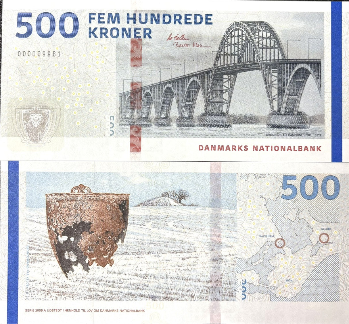Denmark 500 Kroner 2019 ND 2020 Sign Callesen & Møller P 73 UNC