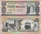 Guyana 20 Dollars ND 2018/2020 P 30 g UNC, Kaieteur Falls