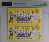 Fiji 7 Dollars 2020 / 2022 Comm. P 122 a1 Uncut Superb Gem UNC PMG 67 EPQ Top